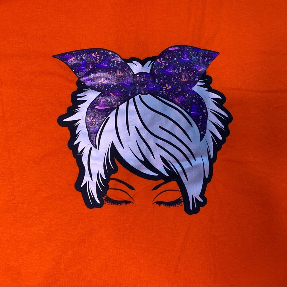Halloween Gray Hair Orange Tee Unisex Large